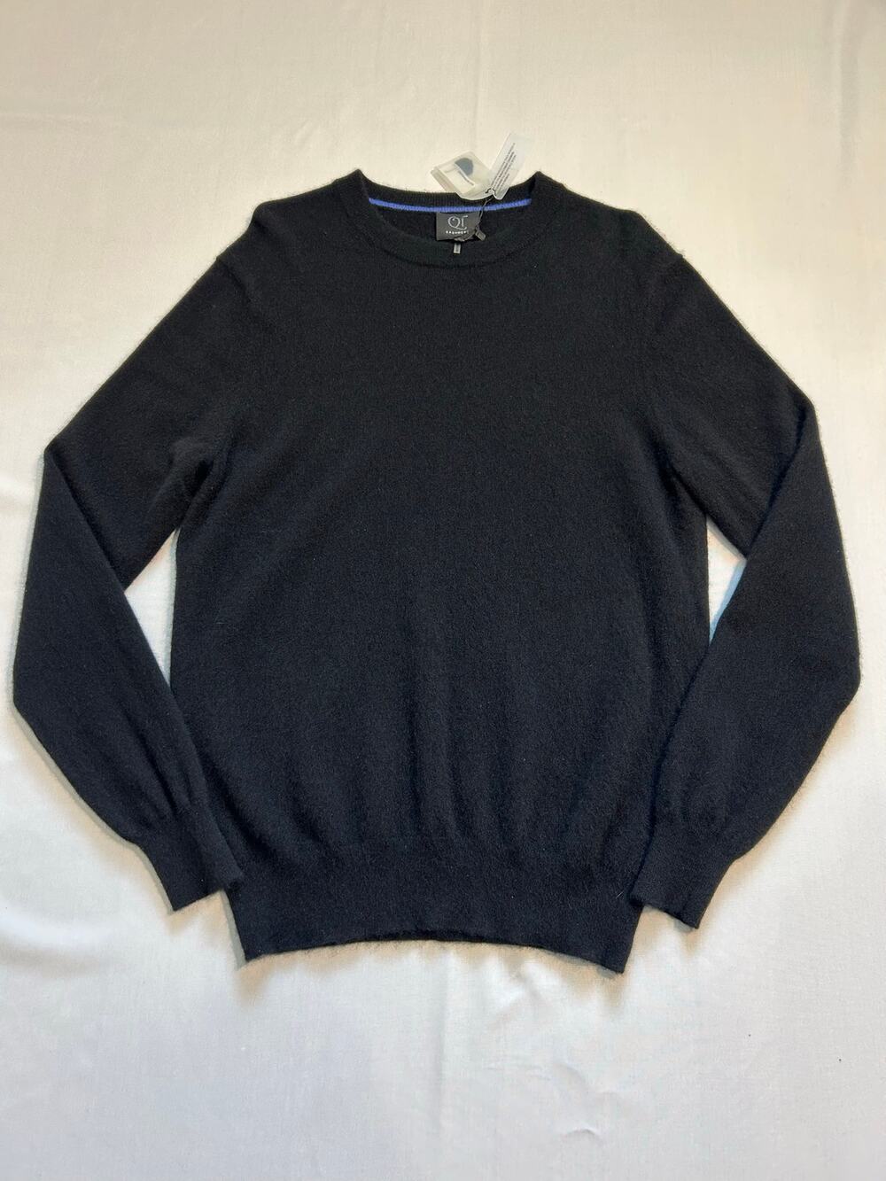 Qi 100% Cashmere Crew Neck Sweater Black Large